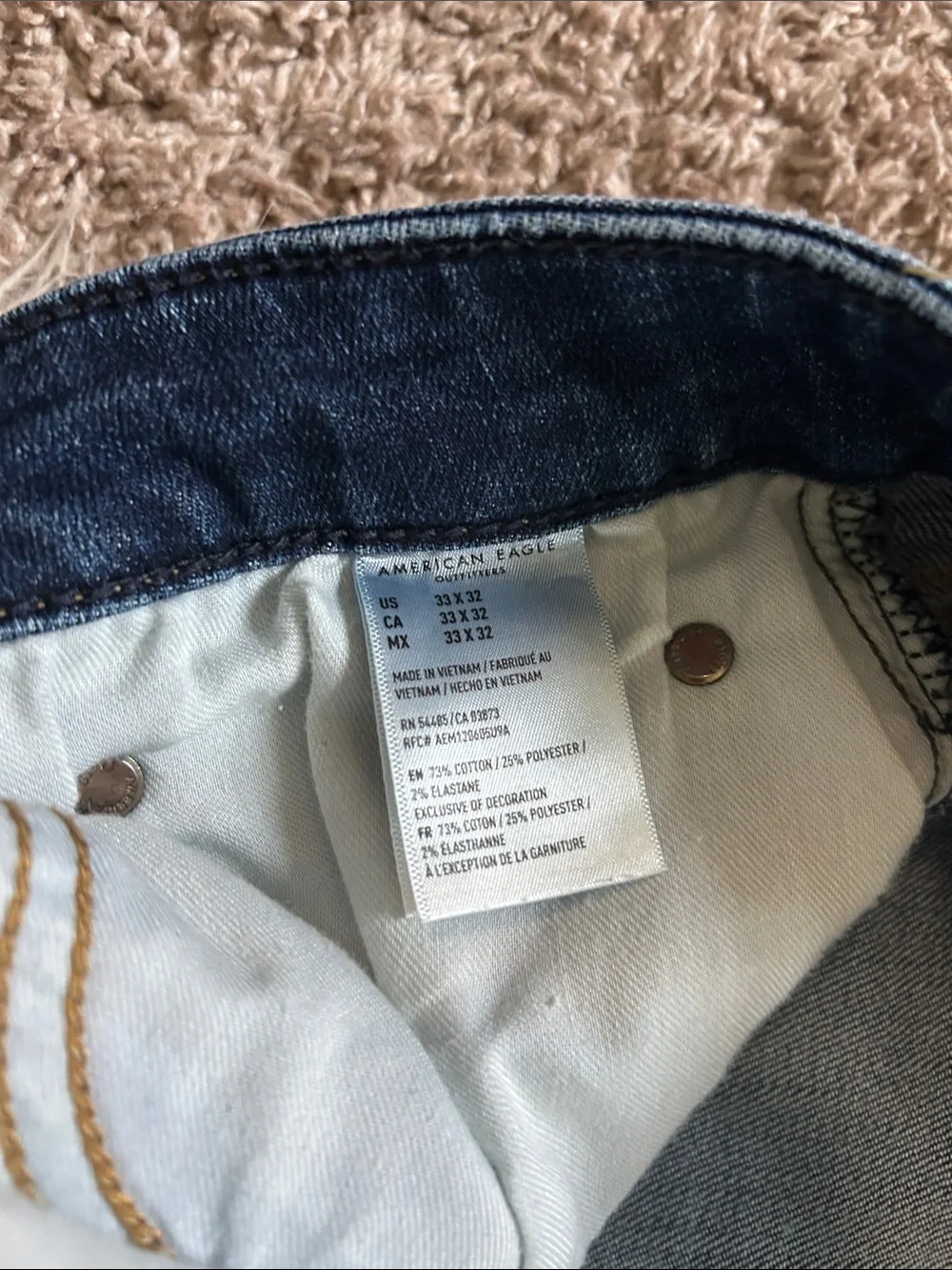 American Eagle Outfitters Men’s 32x32 Indigo Slim Straight Jeans